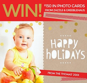 Win $150 on Holiday Cards from Zazzle