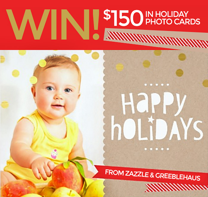 Win $150 in photo holiday cards from Zazzle!