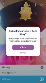 Submit a snap to Live Story