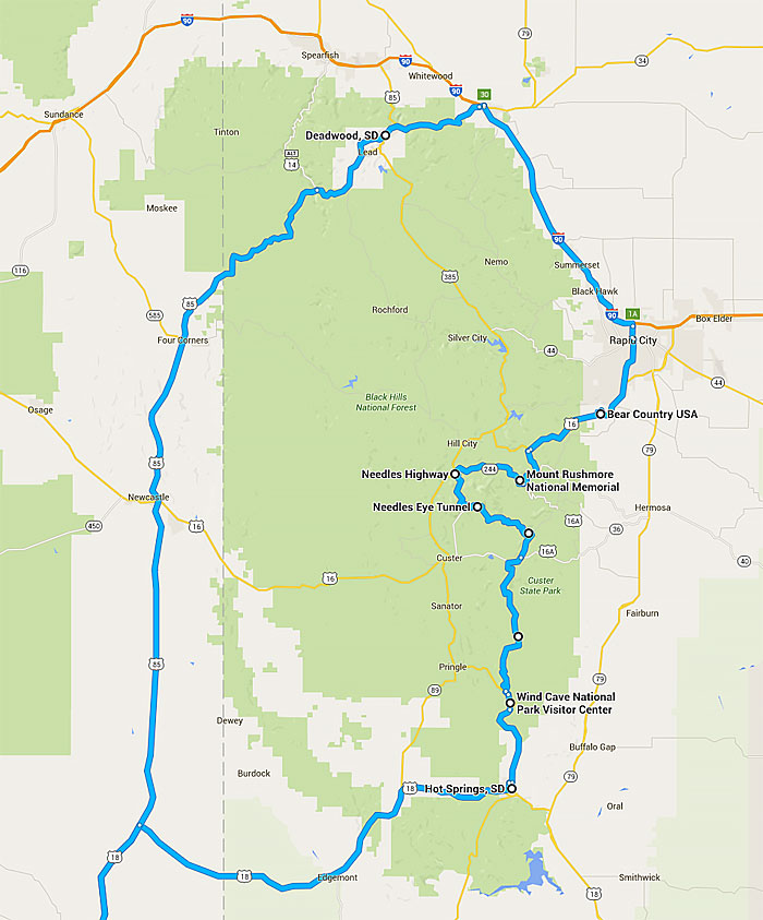 Three Day Route For Mount Rushmore Driving Loop