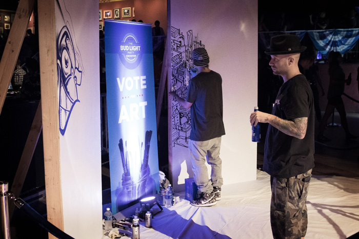 Artists working during the Denver Bud Light Party 2016