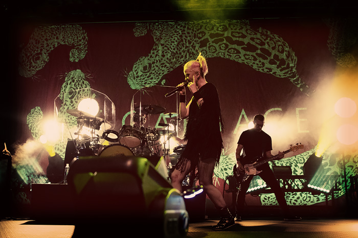 The band Garbage rocks out Denver's Fillmore Auditorium in 2016