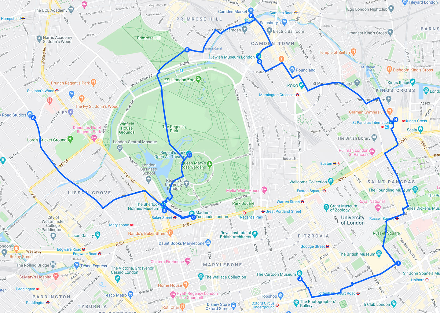 Best Things To Do in London By Neighborhood - Camden Town - Walking Map