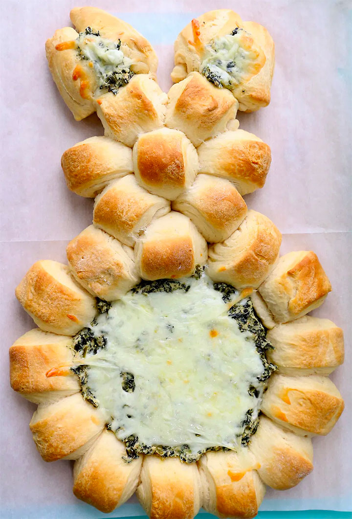 Easter Crafts & Recipes - Spinach Dip Easter Bunny