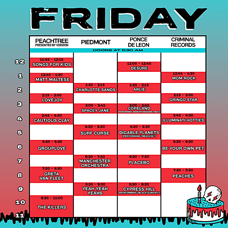 Shaky Knees Music Festival - Lineup & Schedule 2023 - Friday