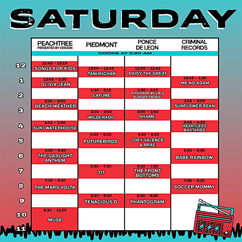 Shaky Knees Music Festival - Lineup & Schedule 2023 - Saturday