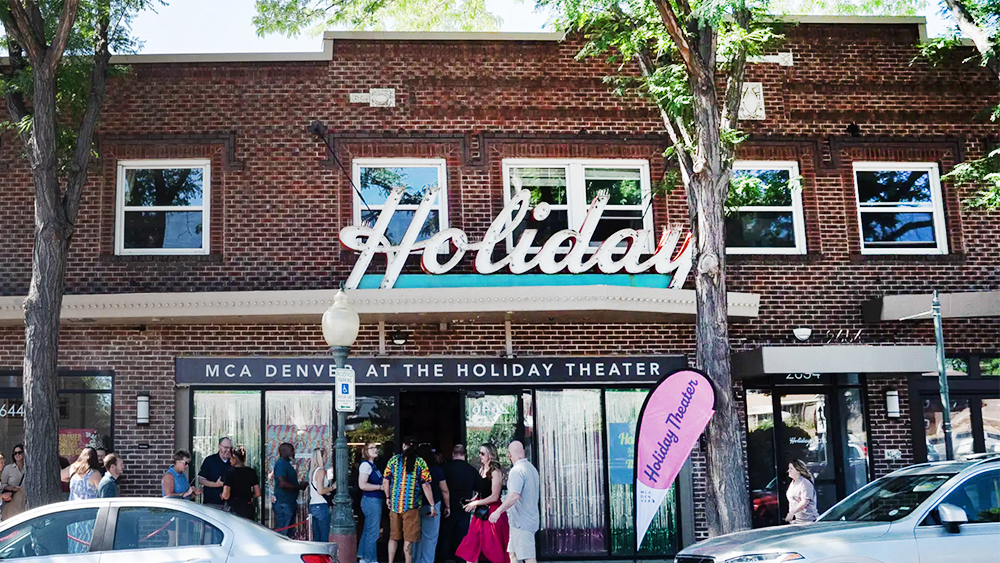 Holiday Theater marquee and entrance in Denver, Colorado