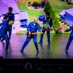 David Byrne on stage with band Bellco Theatre Denver live music