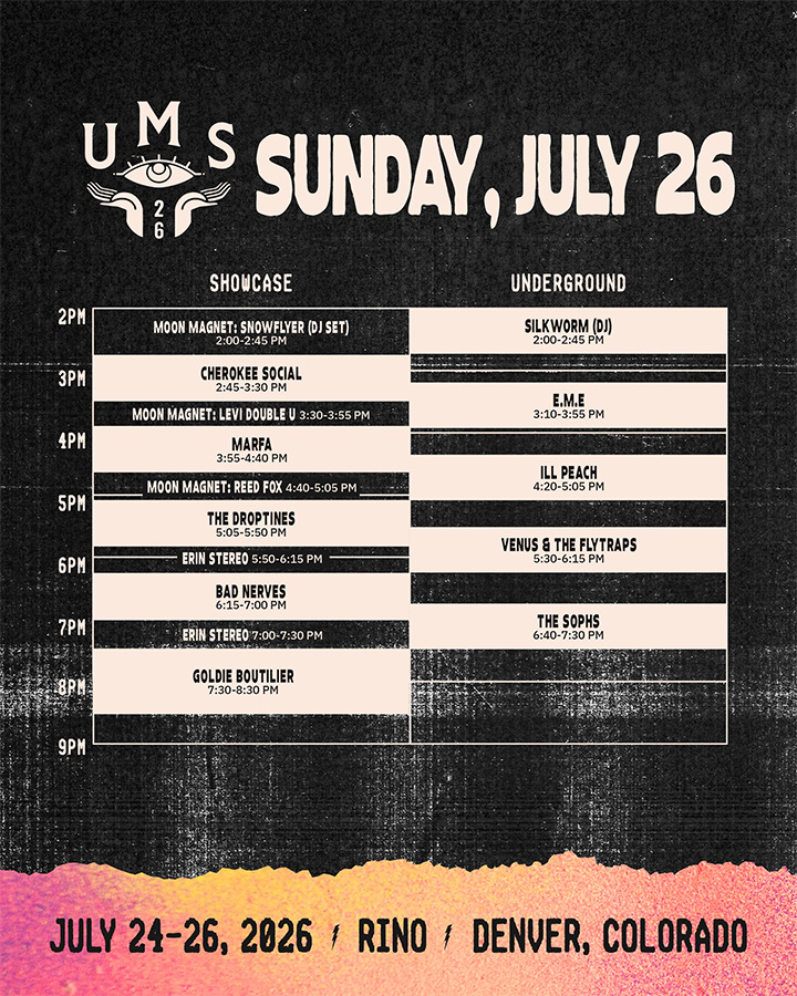 UMS Schedule 2026 Sunday - Denver Music Festival