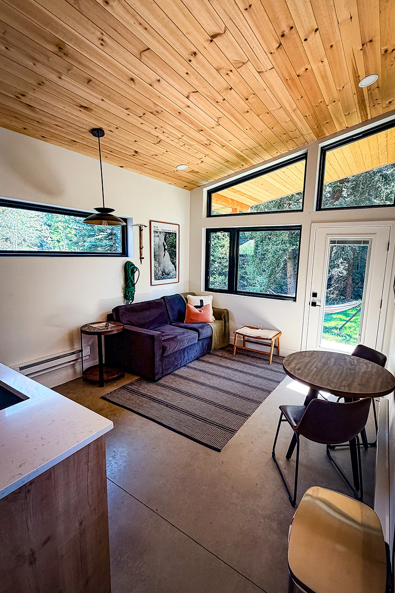 Modern cabins at Lostfork Basecamp near Denver, Colorado