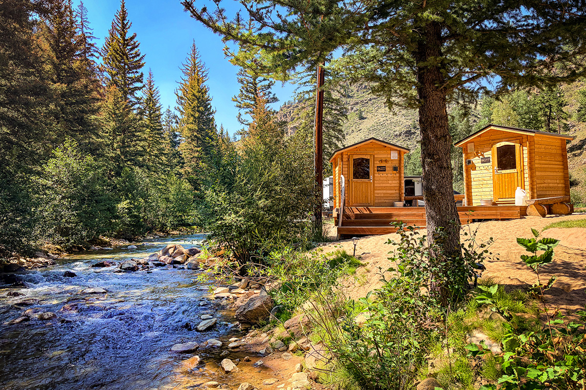 Finnish-style sauna at Lostfork Basecamp in Colorado