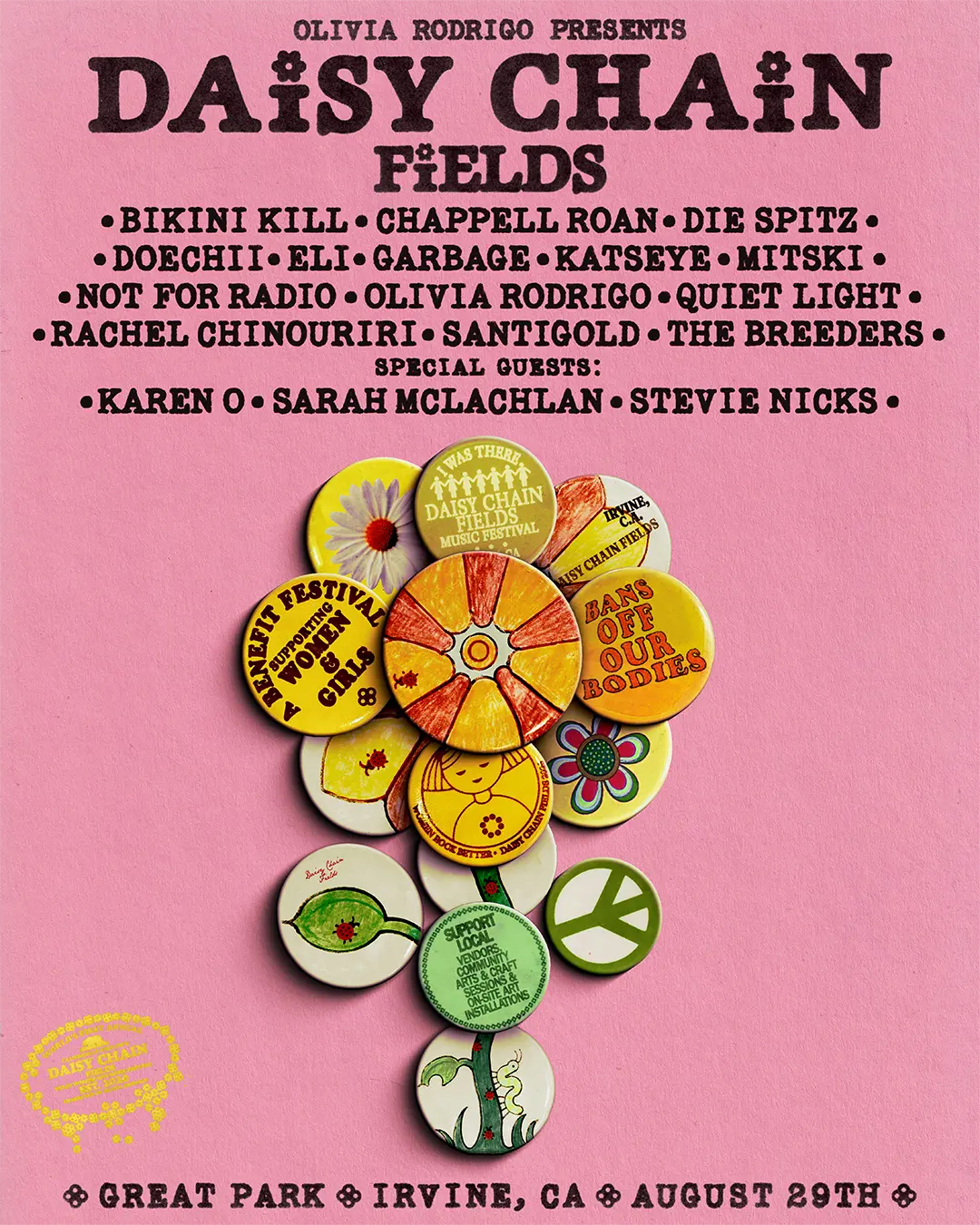 Daisy Chain Fields Festival - Lineup Poster