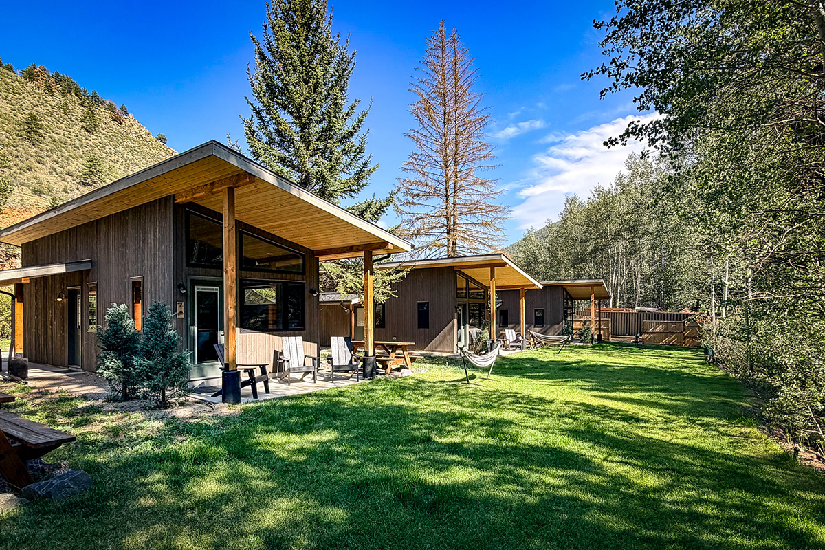 Modern cabins at Lostfork Basecamp near Denver, Colorado